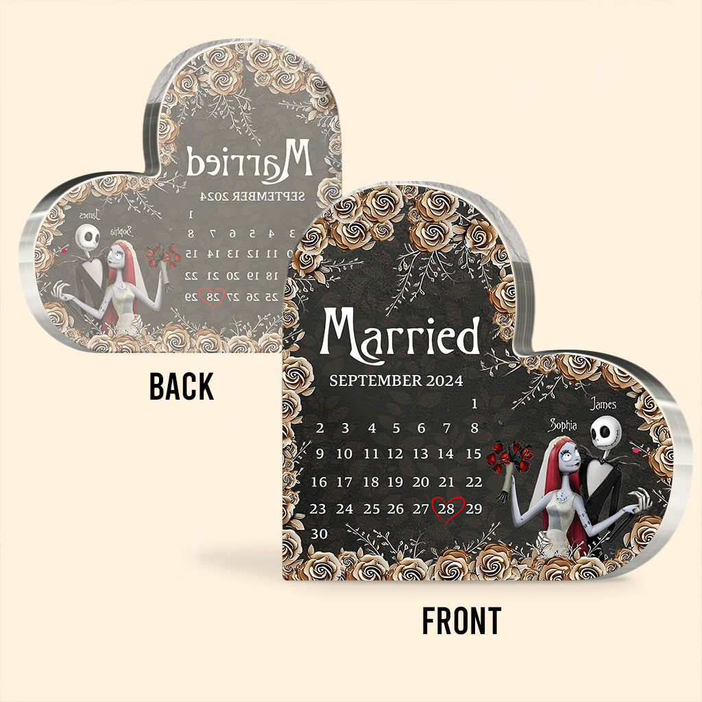 Personalized Acrylic Heart Plaque Custom Name Gift for Married Couples Custom Shaped Acrylic Plaque GradoCreations