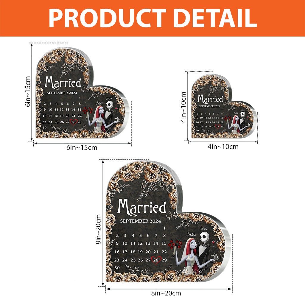 Personalized Acrylic Heart Plaque Custom Name Gift for Married Couples Custom Shaped Acrylic Plaque GradoCreations