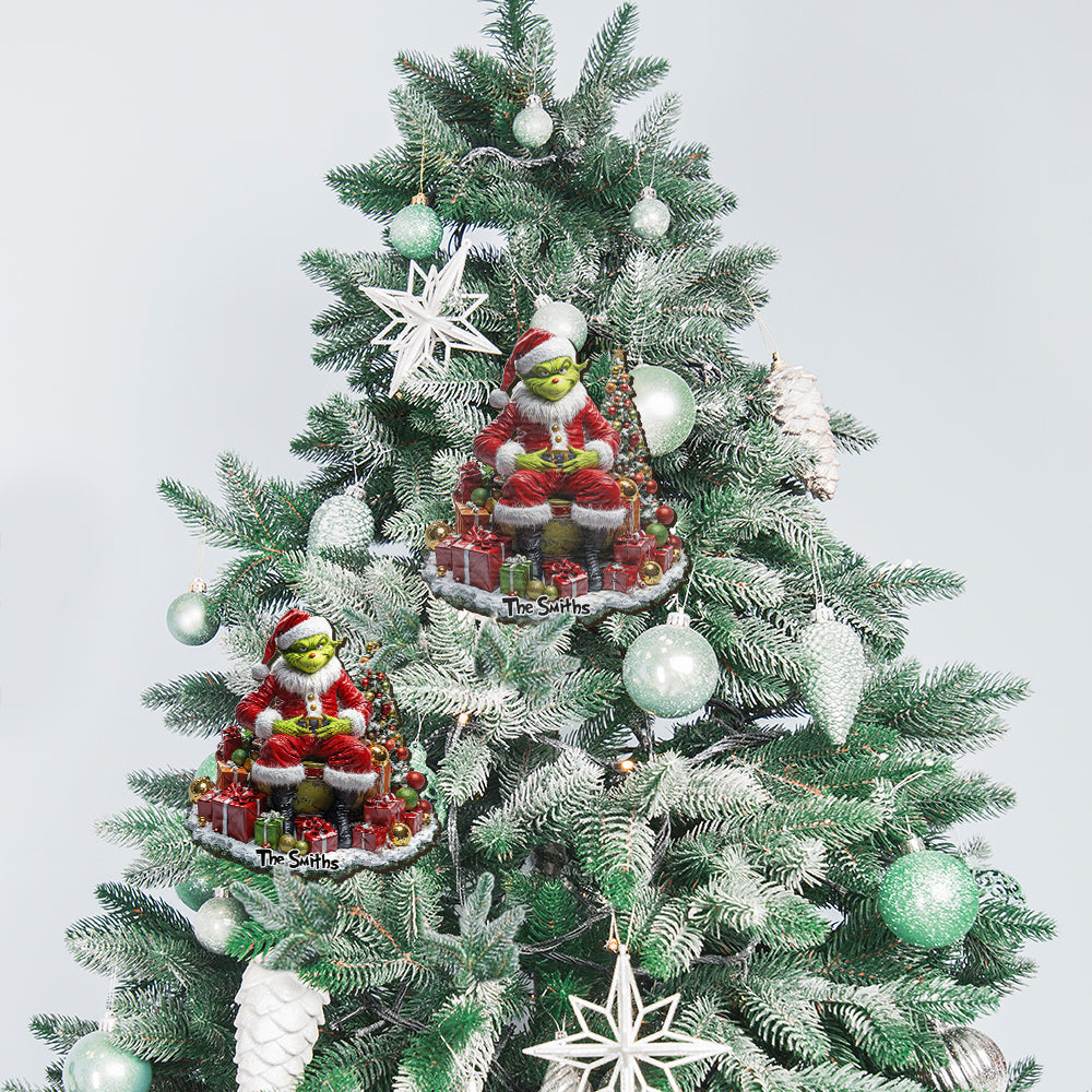Personalized Grinch Christmas Tree Topper Unique Gift Tree Topper GradoCreations