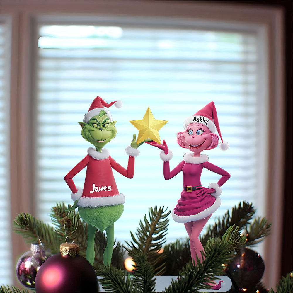 Personalized Grinchmas Christmas Tree Topper Custom Name Decoration Tree Topper GradoCreations