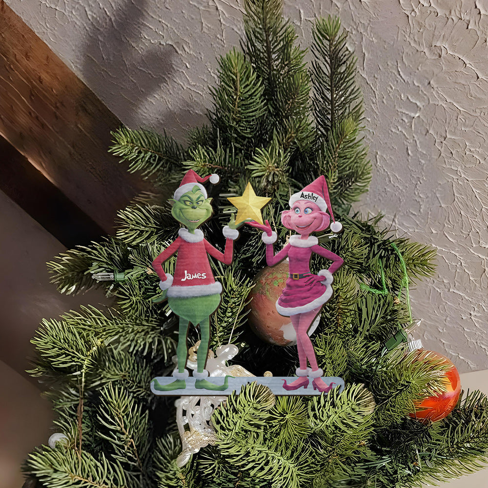 Personalized Grinchmas Christmas Tree Topper Custom Name Decoration Tree Topper GradoCreations