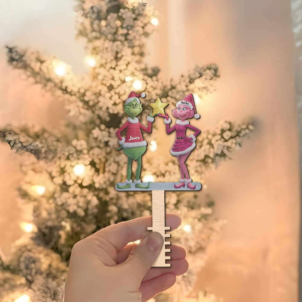 Personalized Grinchmas Christmas Tree Topper Custom Name Decoration Tree Topper GradoCreations