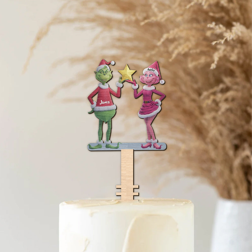 Personalized Grinchmas Christmas Tree Topper Custom Name Decoration Tree Topper GradoCreations