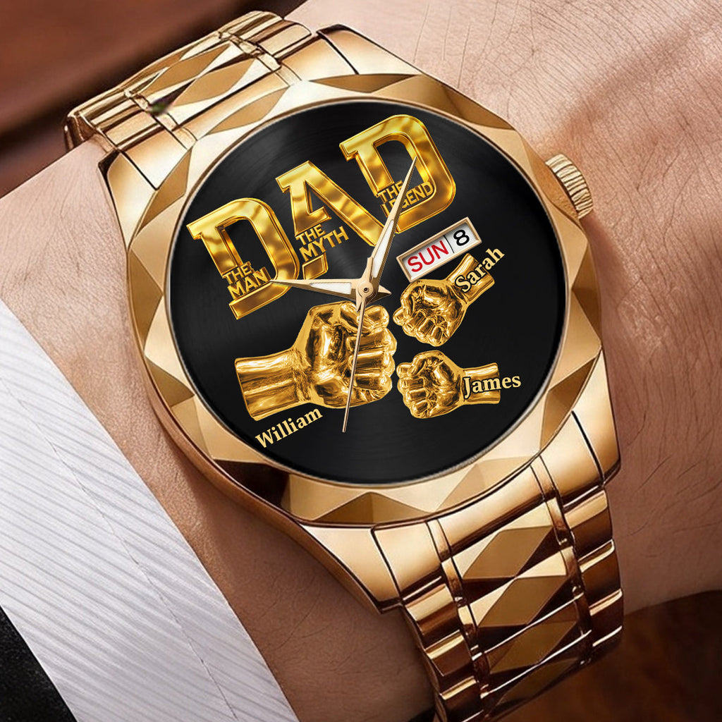 Personalized Men's Wrist Watch Gift for Dad Grandpa Custom Name
