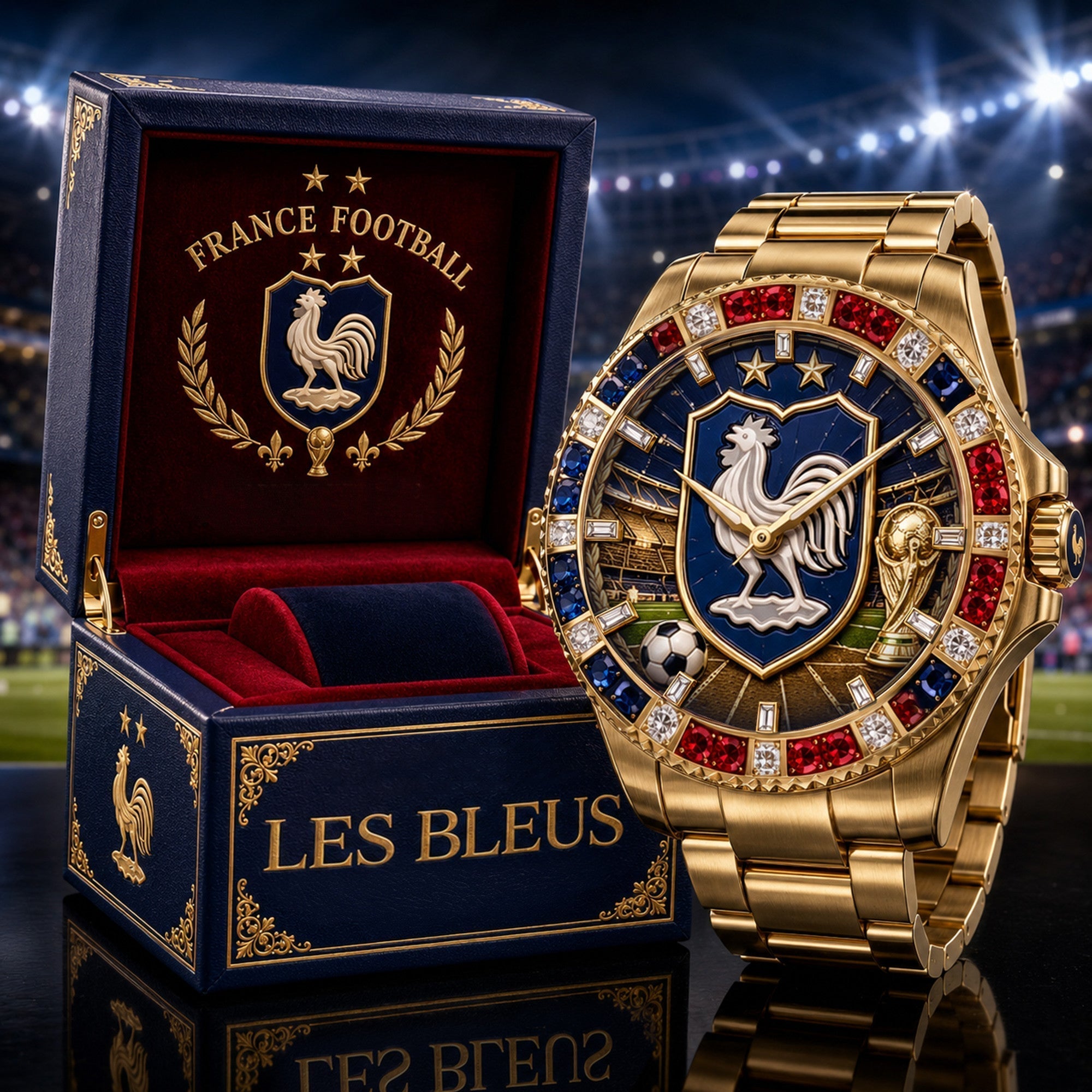 Custom France Soccer Championship 2026 Men's Wrist Watch Gift for Football Fans