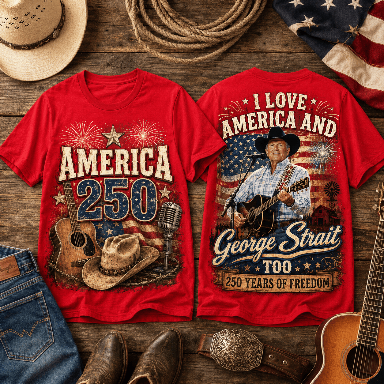 Personalized George Strait Shirt I Love America Gift for Family