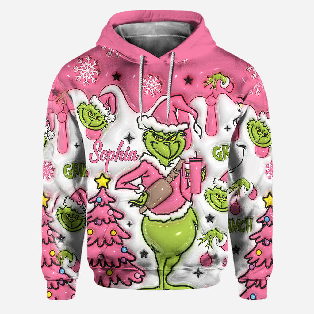 Personalized Pink Snowflakes Hoodie & Leggings Custom Name Gift for Her Hoodie & Leggings GradoCreations