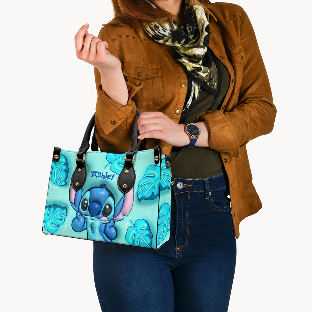 Personalized Ohana Leather Handbag with Custom Name Gift for Her Leather Handbag GradoCreations