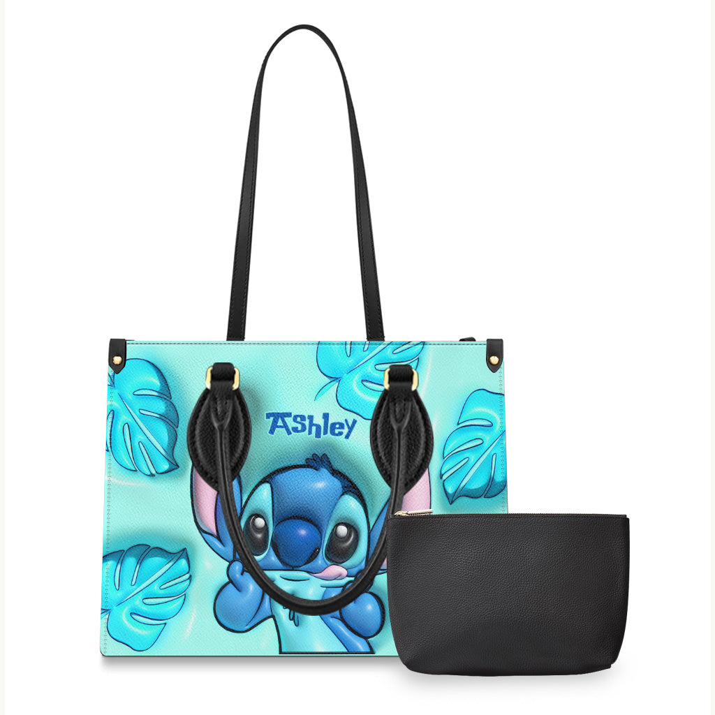 Personalized Ohana Leather Handbag with Custom Name Gift for Her Leather Handbag GradoCreations
