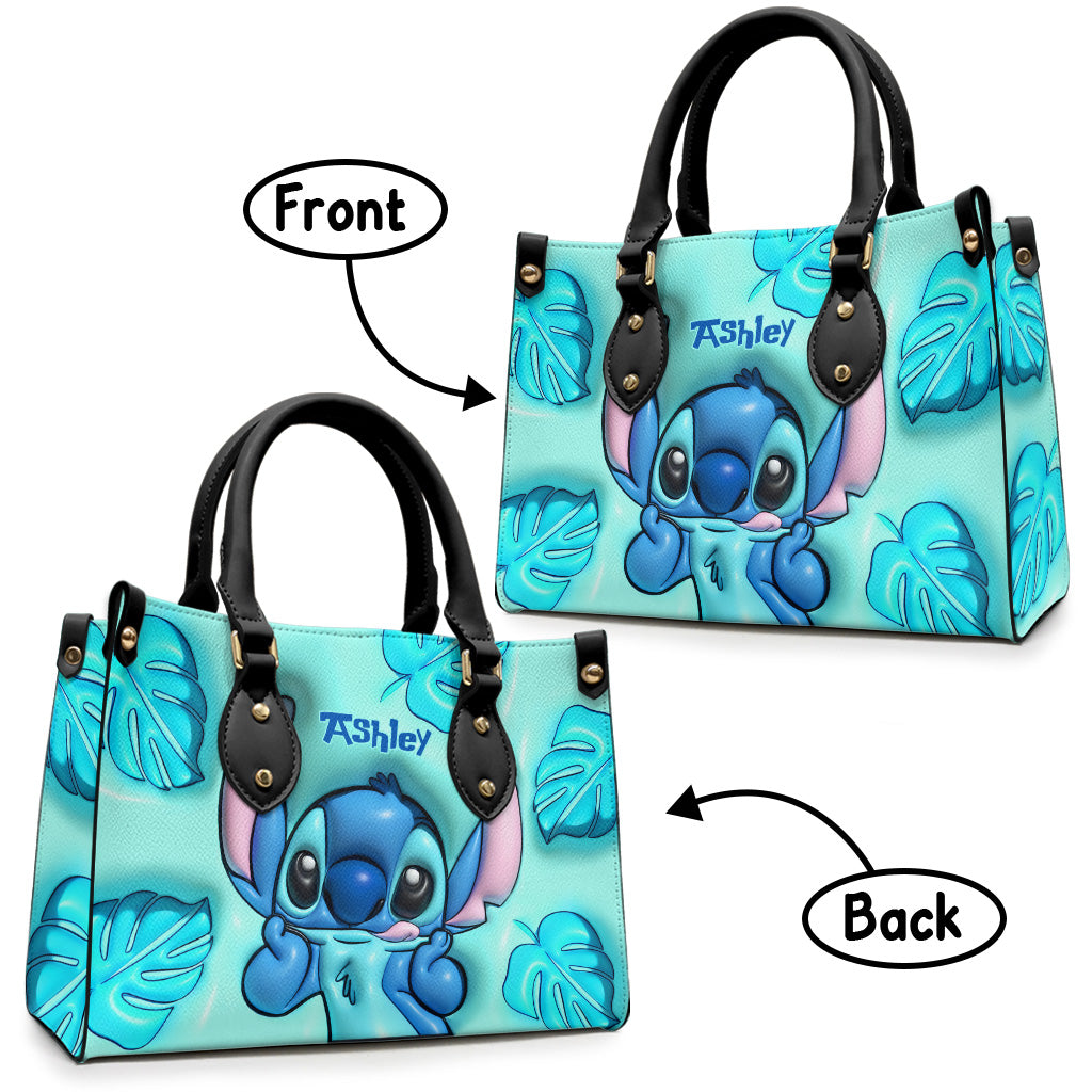 Personalized Ohana Leather Handbag with Custom Name Gift for Her Leather Handbag GradoCreations