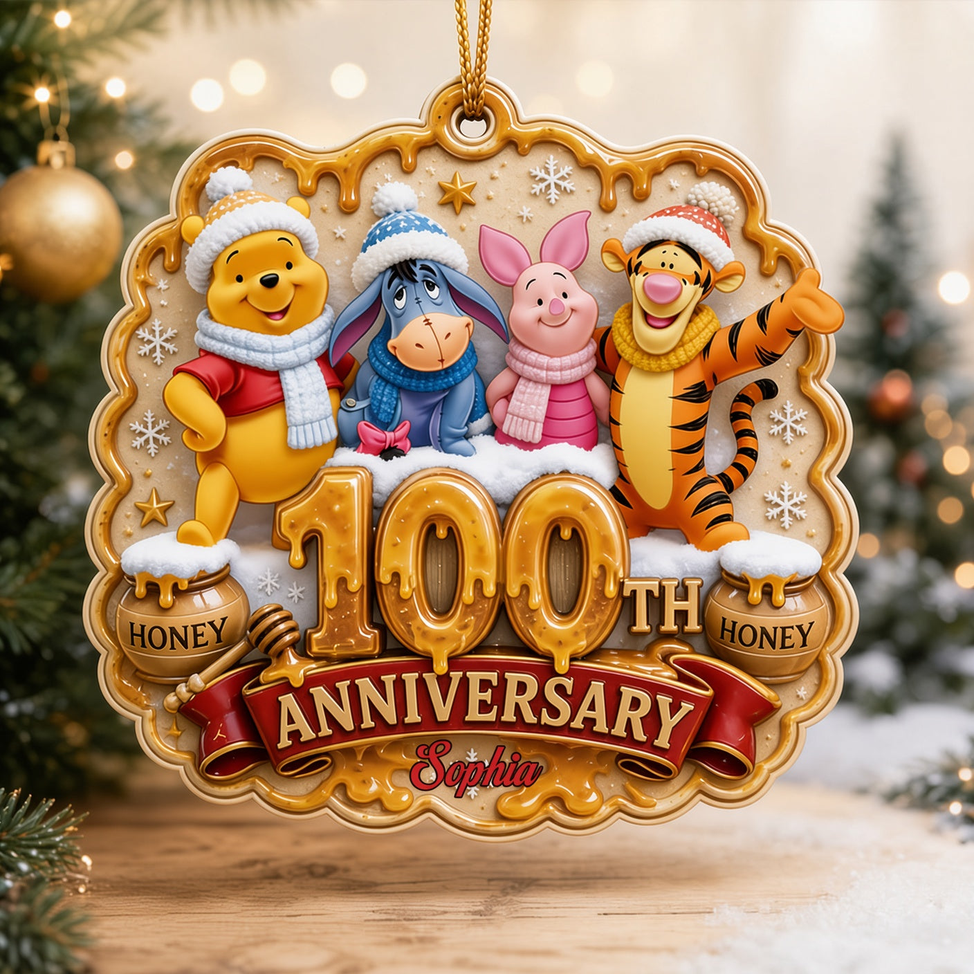 Personalized Acrylic Ornament 100th Anniversary Gift for Family Ornament GradoCreations