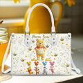 Personalized Leather Handbag with Mama Bear Design for Mom Leather Handbag 2 GradoCreations