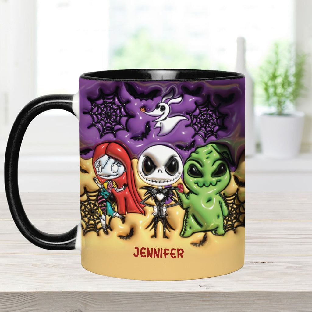 Personalized Nightmare Accent Mug Custom Name Gift for Halloween Accent Mug GradoCreations