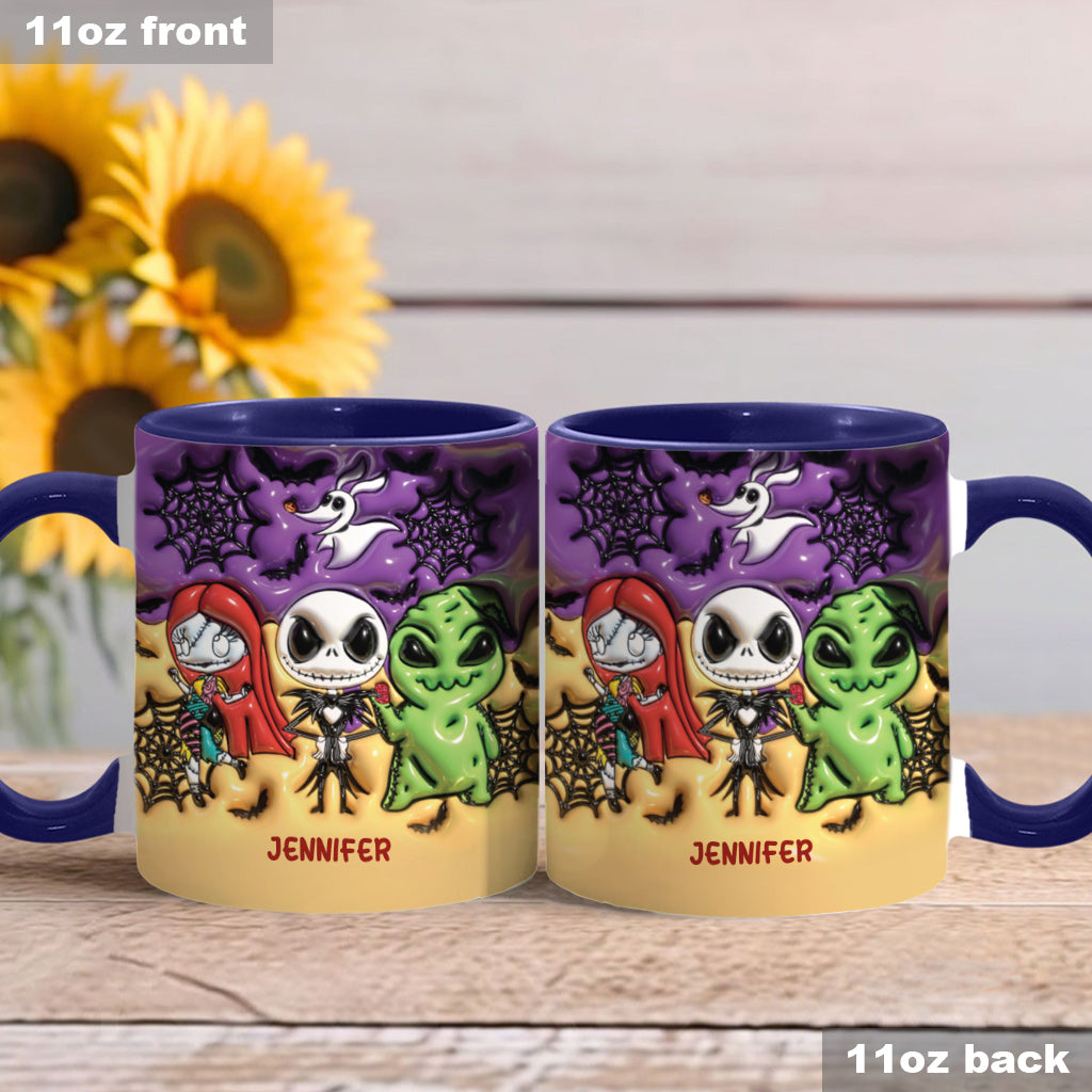 Personalized Nightmare Accent Mug Custom Name Gift for Halloween Accent Mug GradoCreations