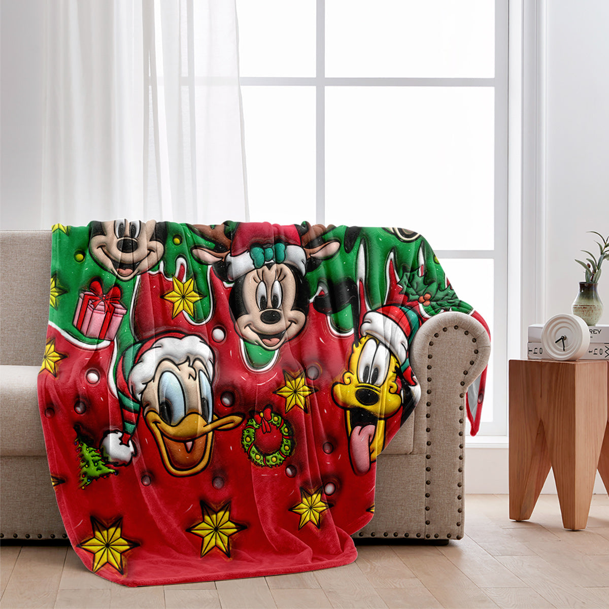 Personalized Christmas Mouse Blanket Custom Name Gift Blanket GradoCreations