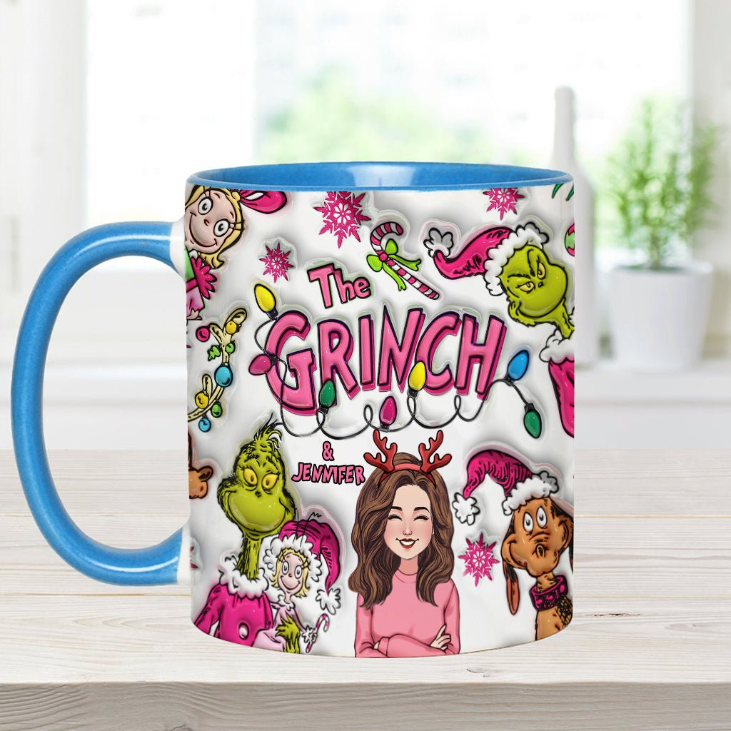 Personalized Grinch Accent Mug Custom Name Christmas Gift Accent Mug GradoCreations
