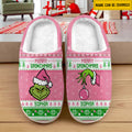 Personalized Merry Grinchmas Slippers Custom Name Holiday Gift Slippers GradoCreations
