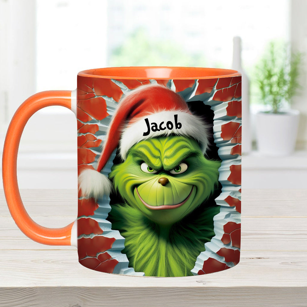 Personalized Grinch Accent Mug Custom Name Birthday Gift Accent Mug GradoCreations
