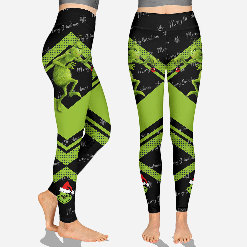 Personalized Grinch Hoodie and Leggings Custom Name Gift for Christmas Hoodie & Leggings GradoCreations