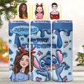 Personalized Merry Stitchmas Skinny Tumbler Custom Gift for Christmas Skinny Tumbler GradoCreations