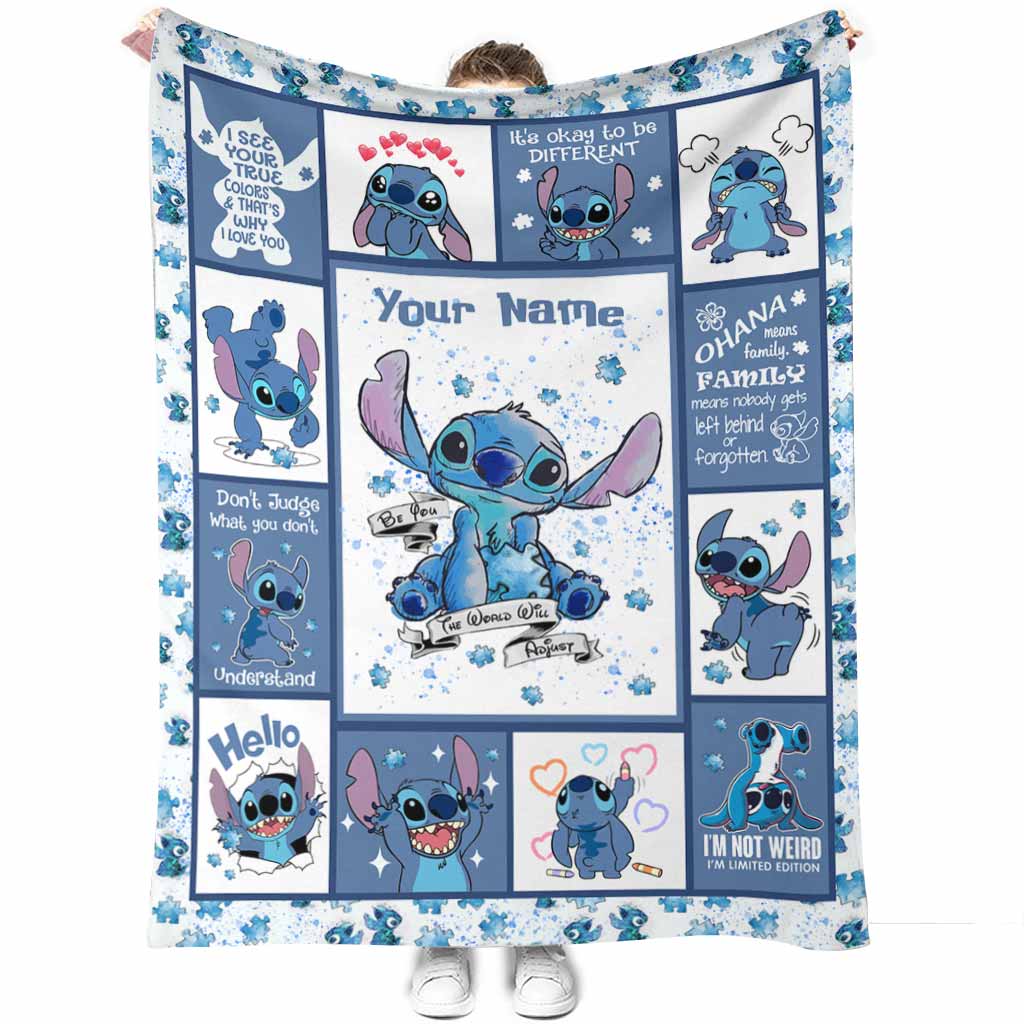 Personalized Autism Awareness Blanket Custom Name Gift Idea Blanket GradoCreations