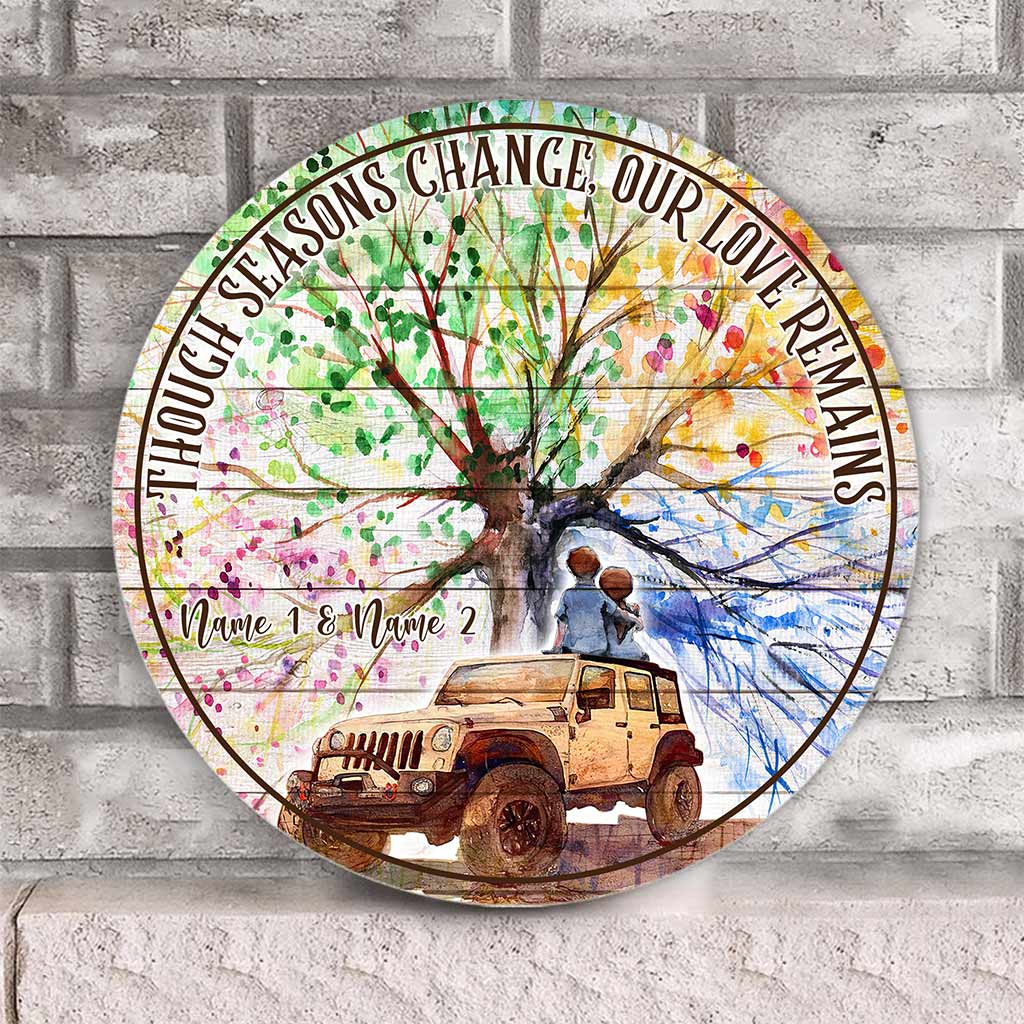 Personalized Round Wood Sign Custom Couple Gift for Anniversary Round Wood Sign GradoCreations