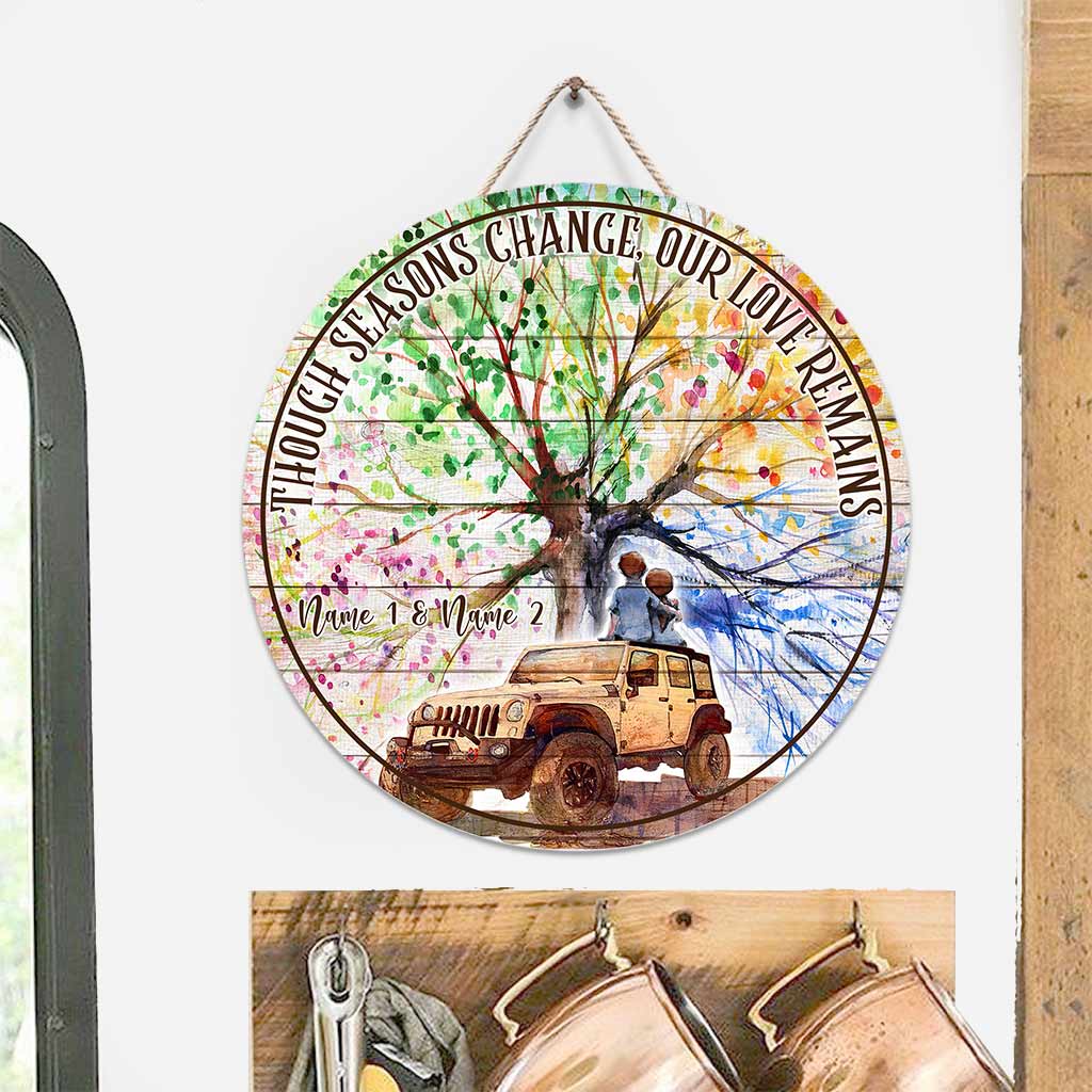 Personalized Round Wood Sign Custom Couple Gift for Anniversary Round Wood Sign GradoCreations