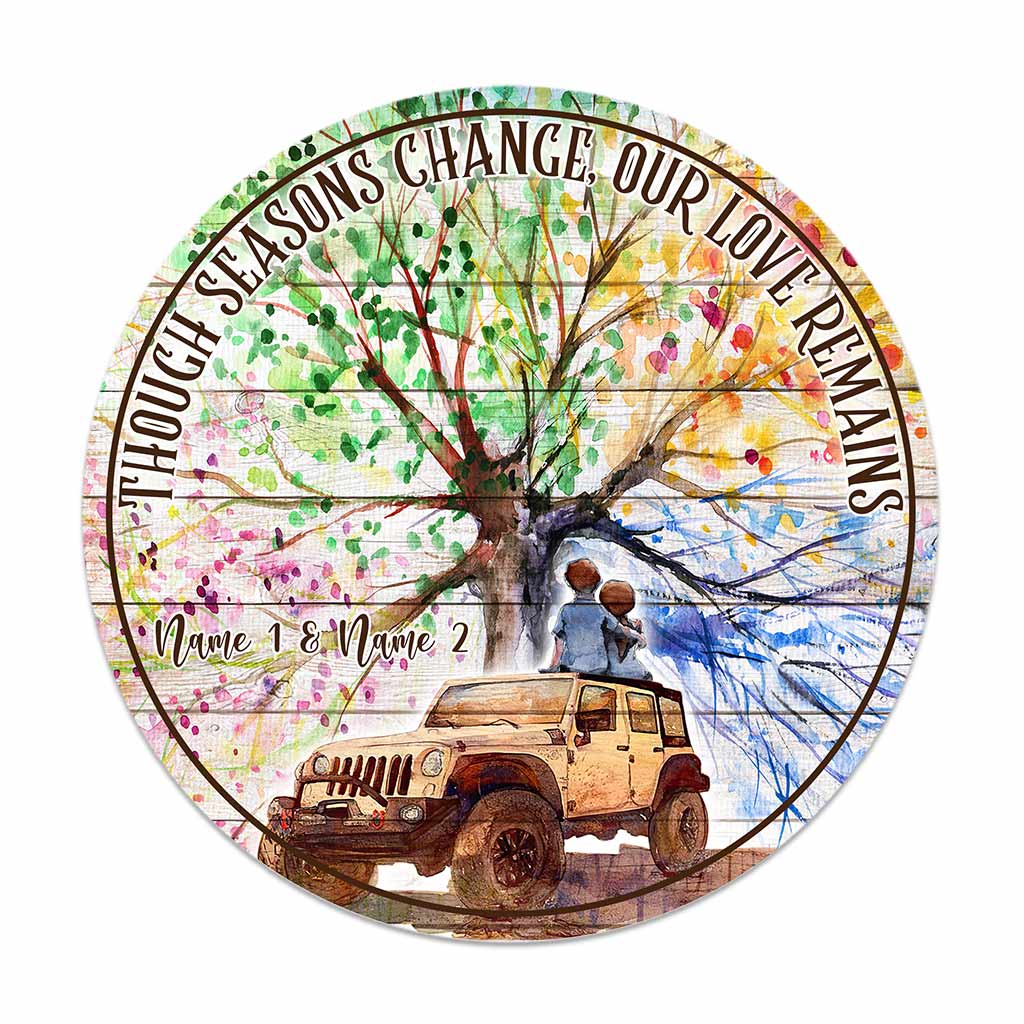 Personalized Round Wood Sign Custom Couple Gift for Anniversary Round Wood Sign GradoCreations