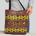Personalized Sunflower Tote Bag Custom Name Gift for Mom Tote Bag GradoCreations