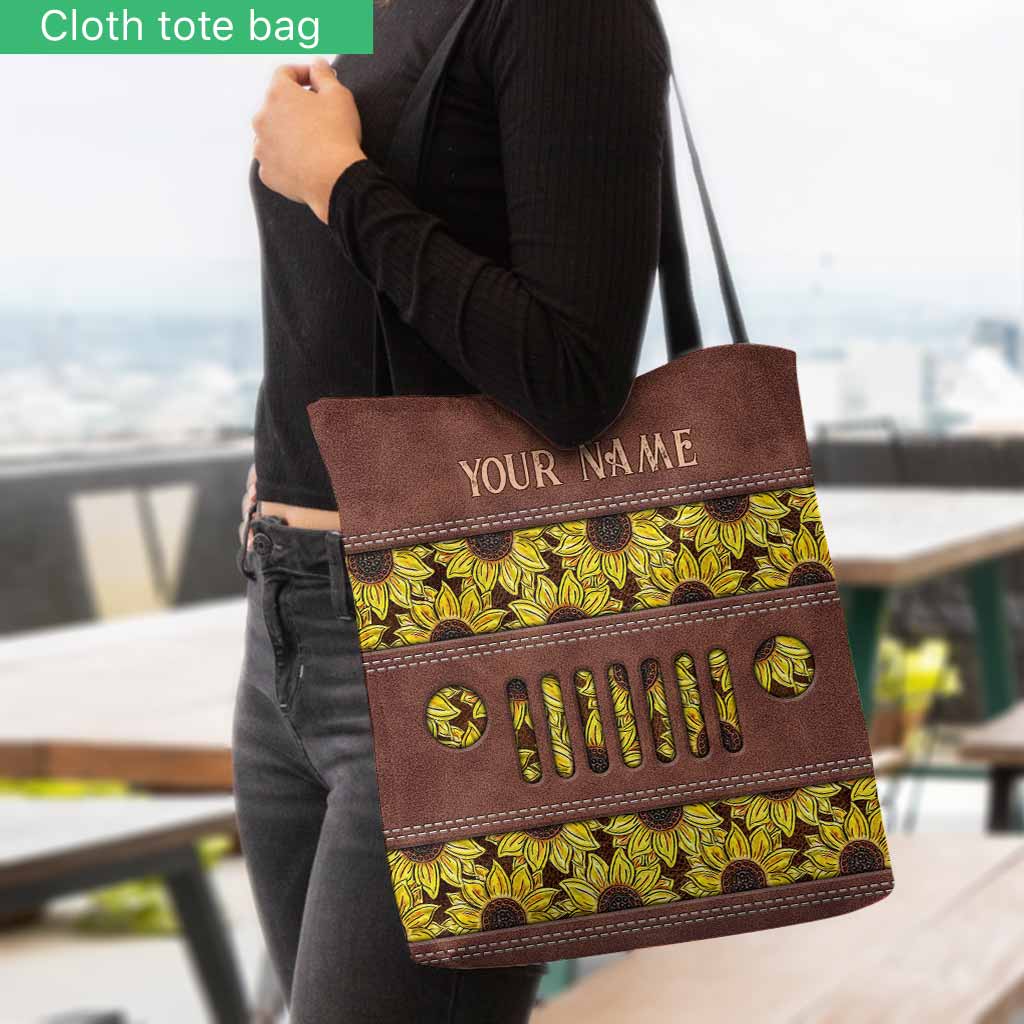 Personalized Sunflower Tote Bag Custom Name Gift for Mom Tote Bag GradoCreations