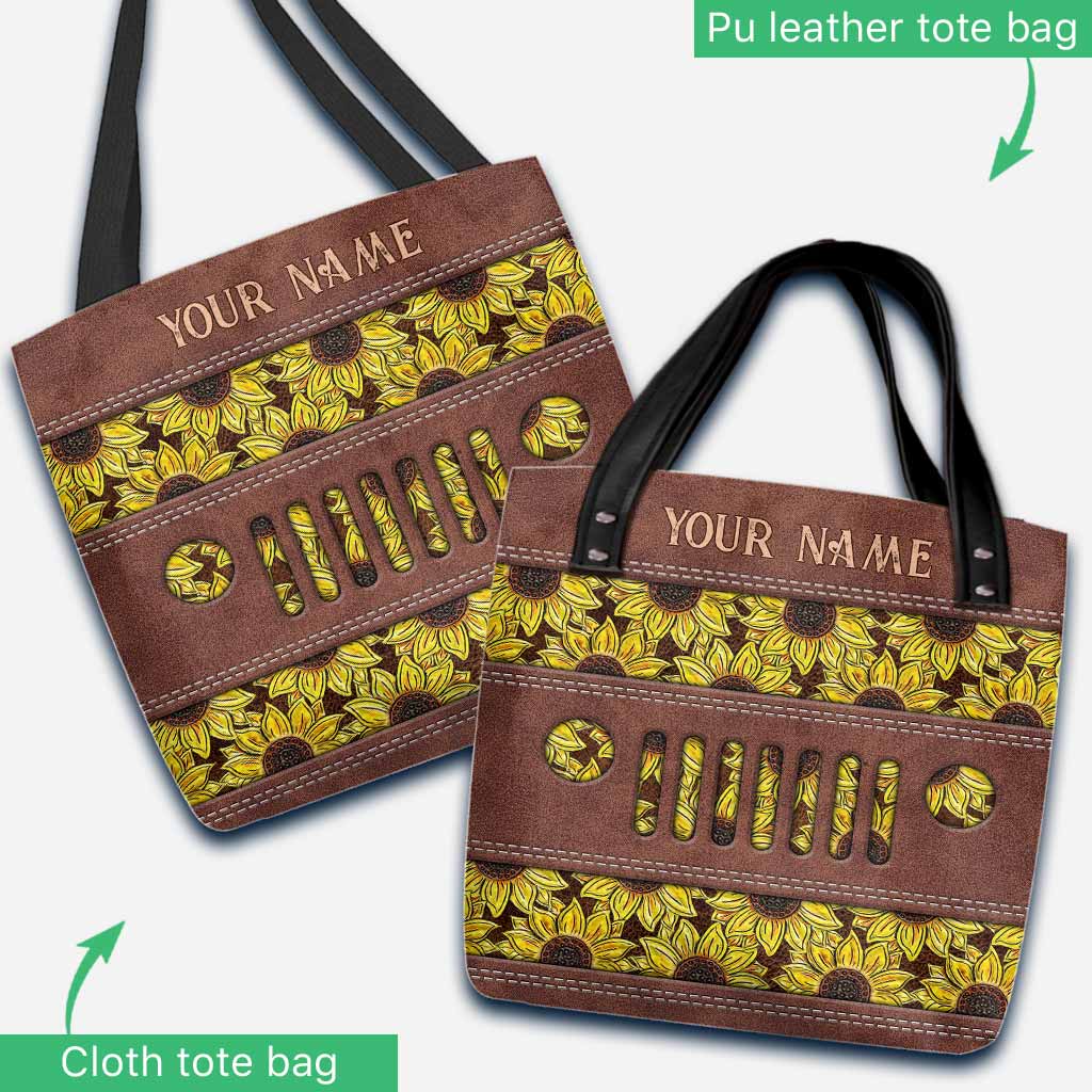 Personalized Sunflower Tote Bag Custom Name Gift for Mom Tote Bag GradoCreations
