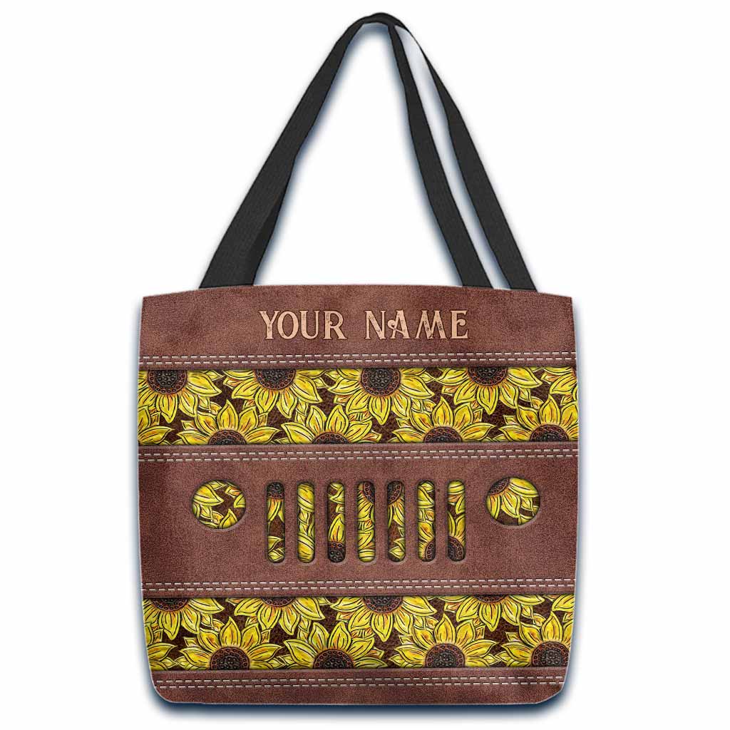 Personalized Sunflower Tote Bag Custom Name Gift for Mom Tote Bag GradoCreations