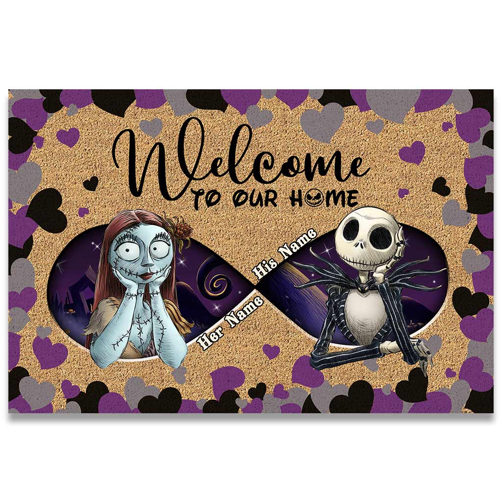 Personalized Halloween Couple Doormat Welcome Home Gift Doormat GradoCreations
