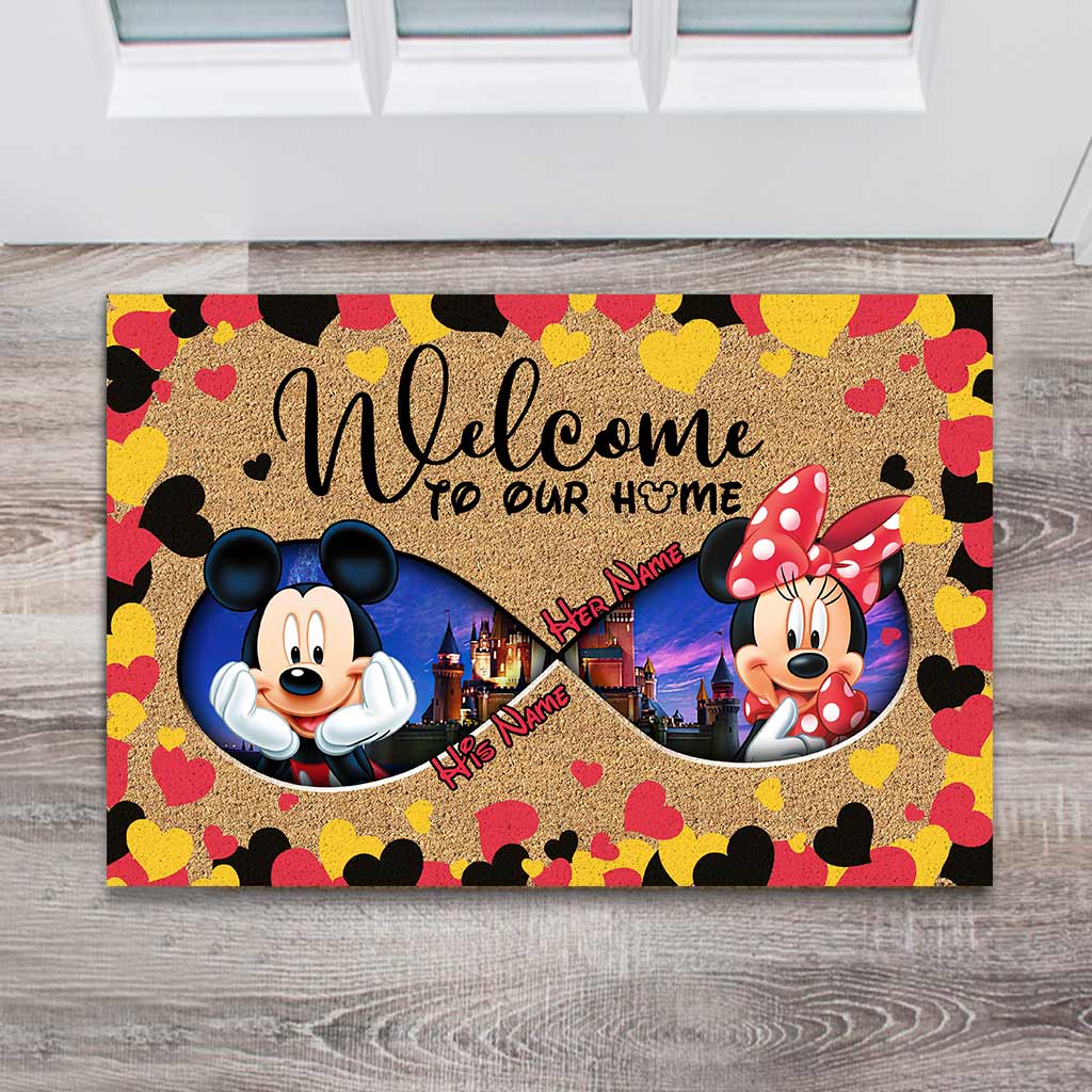 Personalized Disney Couple Doormat Custom Name Housewarming Gift Doormat GradoCreations