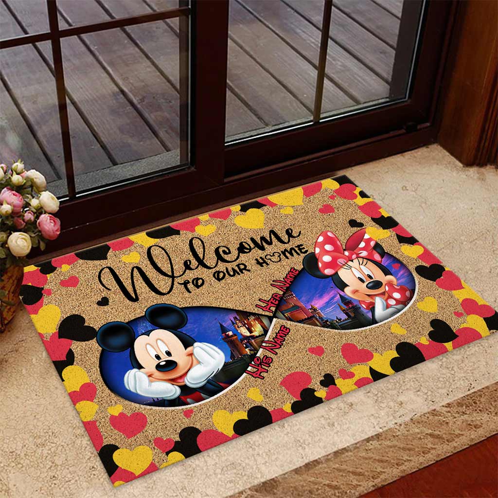 Personalized Disney Couple Doormat Custom Name Housewarming Gift Doormat GradoCreations