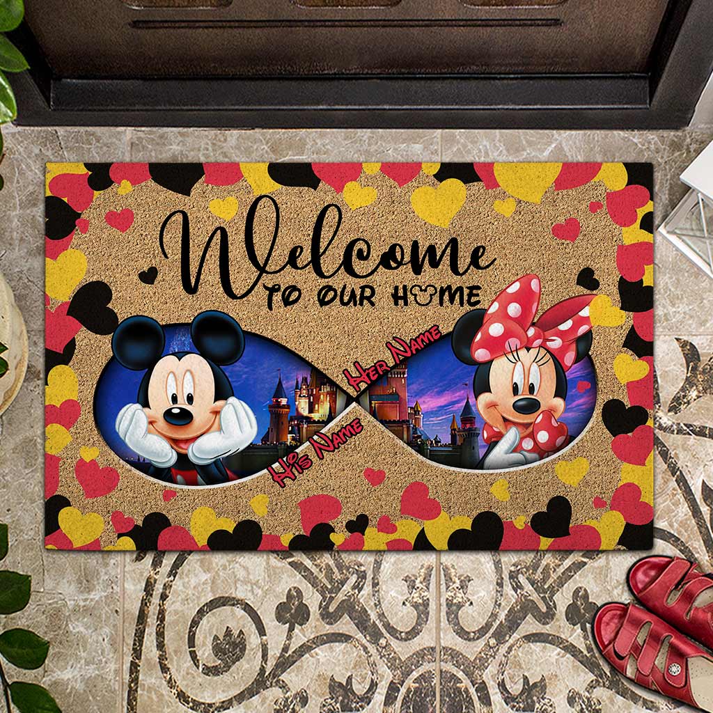 Personalized Disney Couple Doormat Custom Name Housewarming Gift Doormat GradoCreations