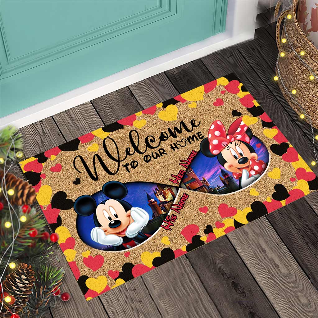 Personalized Disney Couple Doormat Custom Name Housewarming Gift Doormat GradoCreations