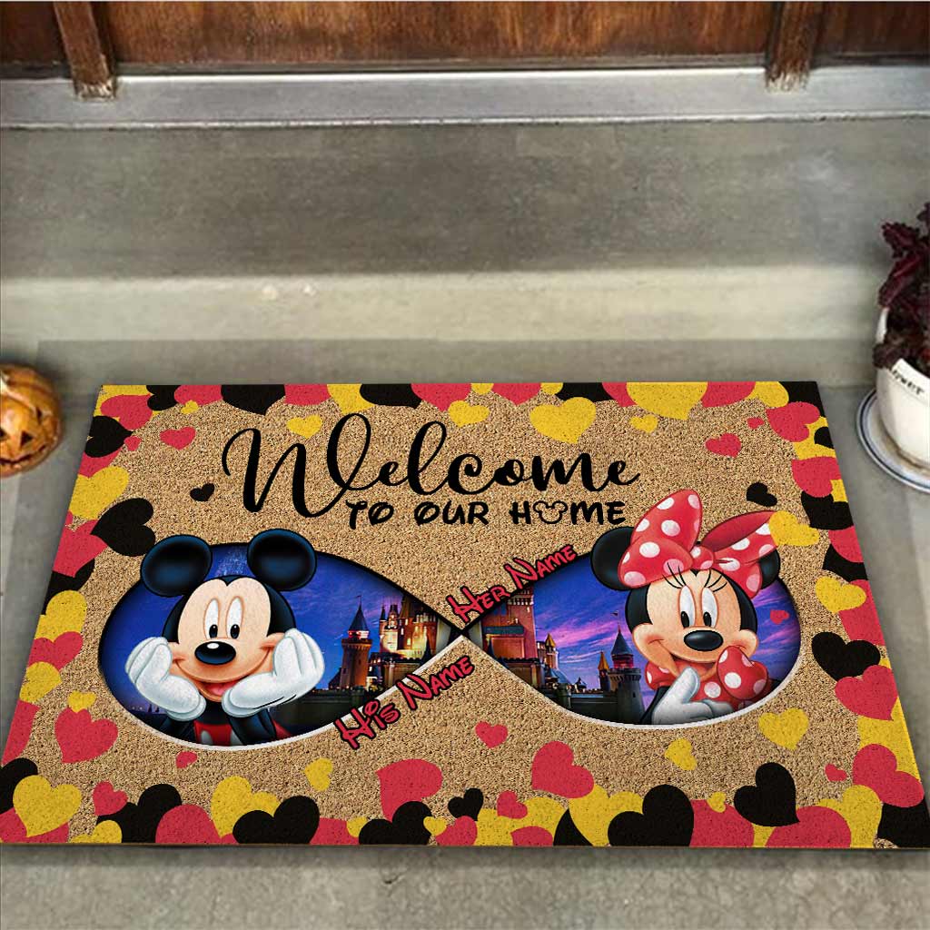 Personalized Disney Couple Doormat Custom Name Housewarming Gift Doormat GradoCreations