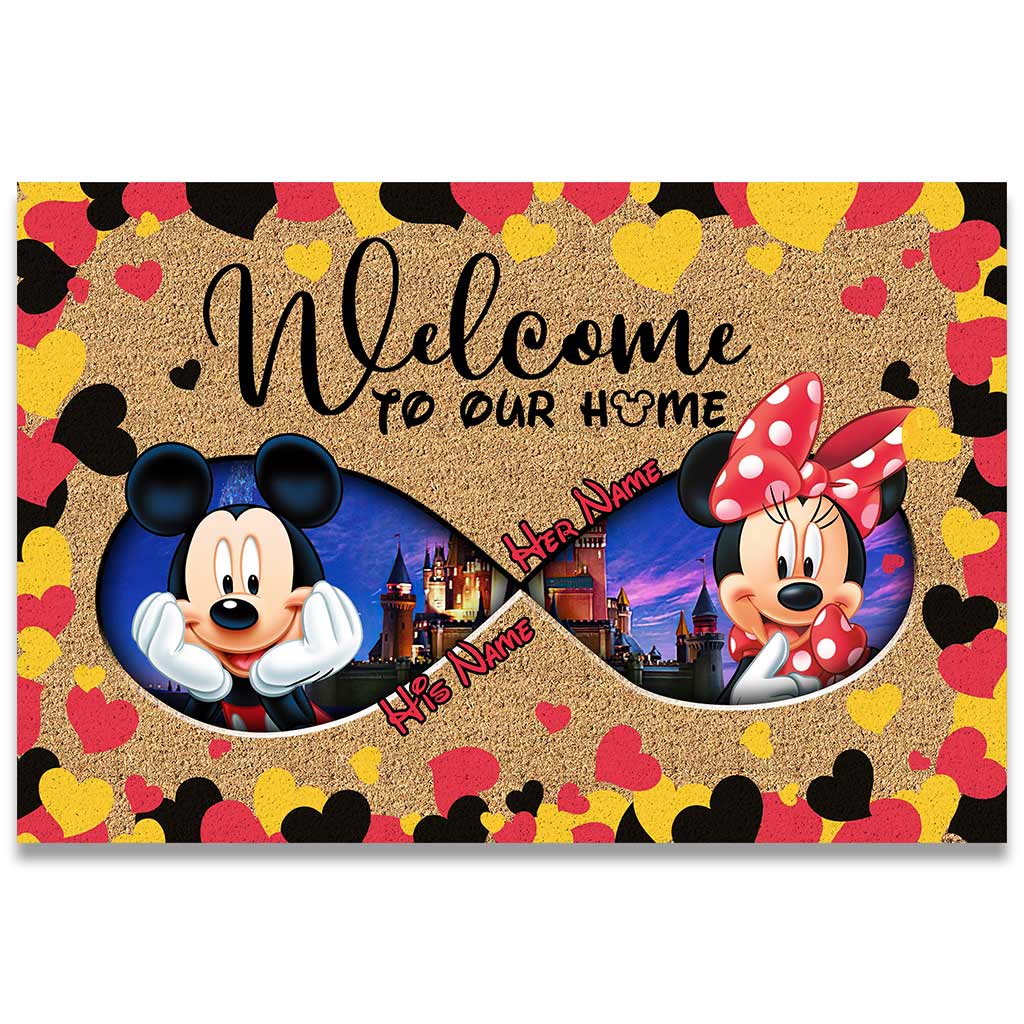 Personalized Disney Couple Doormat Custom Name Housewarming Gift Doormat GradoCreations