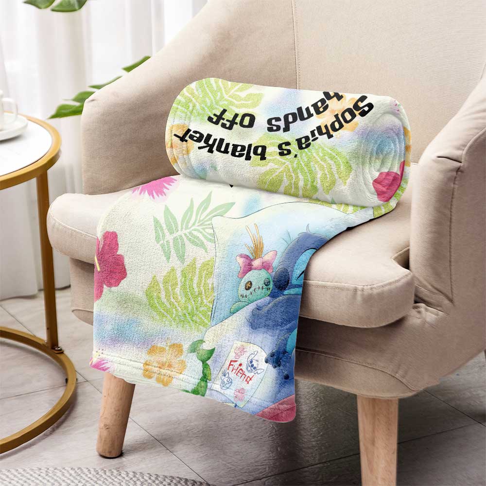 Personalized Ohana Blanket Custom Name Soft Flannel Gift Blanket GradoCreations