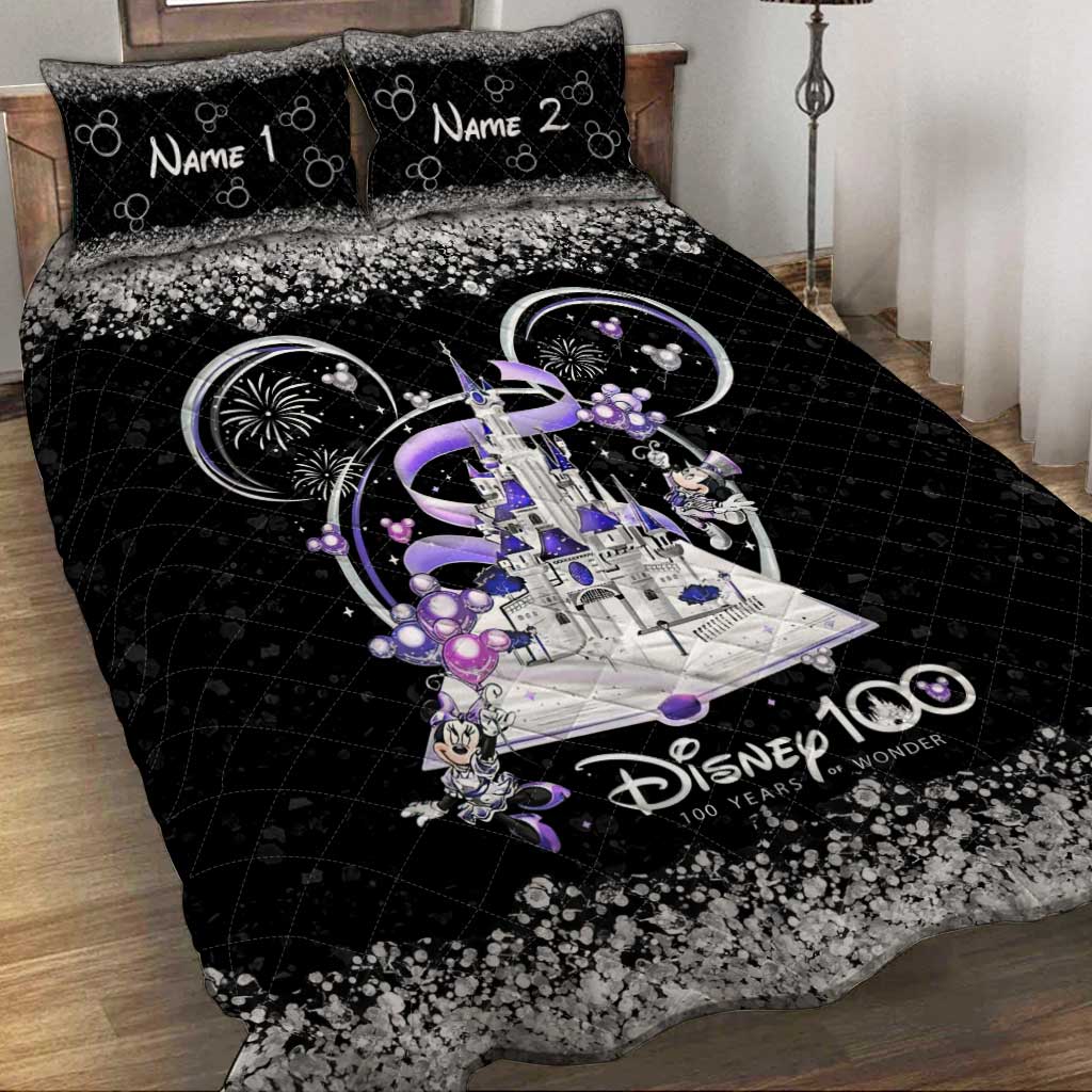 Personalized Disney 100 Years Of Wonder Quilt Set with Pillow Covers Quilt Set GradoCreations