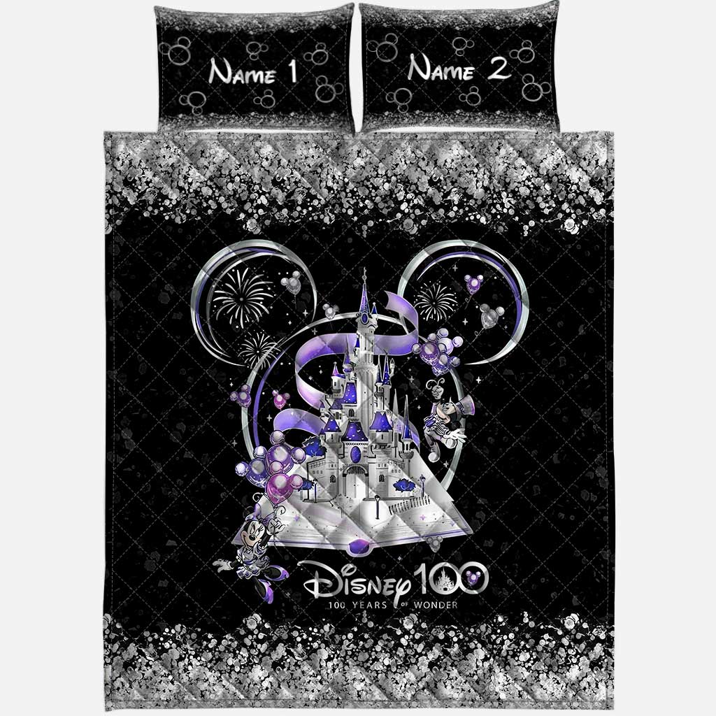 Personalized Disney 100 Years Of Wonder Quilt Set with Pillow Covers Quilt Set GradoCreations