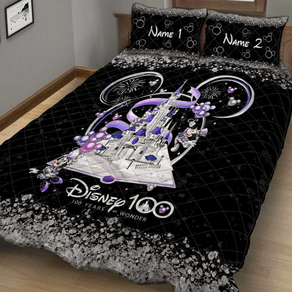 Personalized Disney 100 Years Of Wonder Quilt Set with Pillow Covers Quilt Set GradoCreations