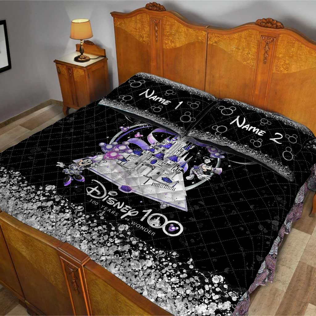 Personalized Disney 100 Years Of Wonder Quilt Set with Pillow Covers Quilt Set GradoCreations