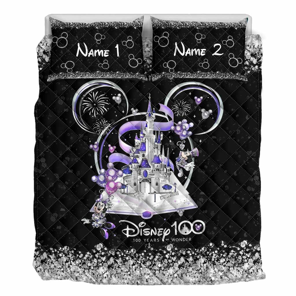 Personalized Disney 100 Years Of Wonder Quilt Set with Pillow Covers Quilt Set GradoCreations