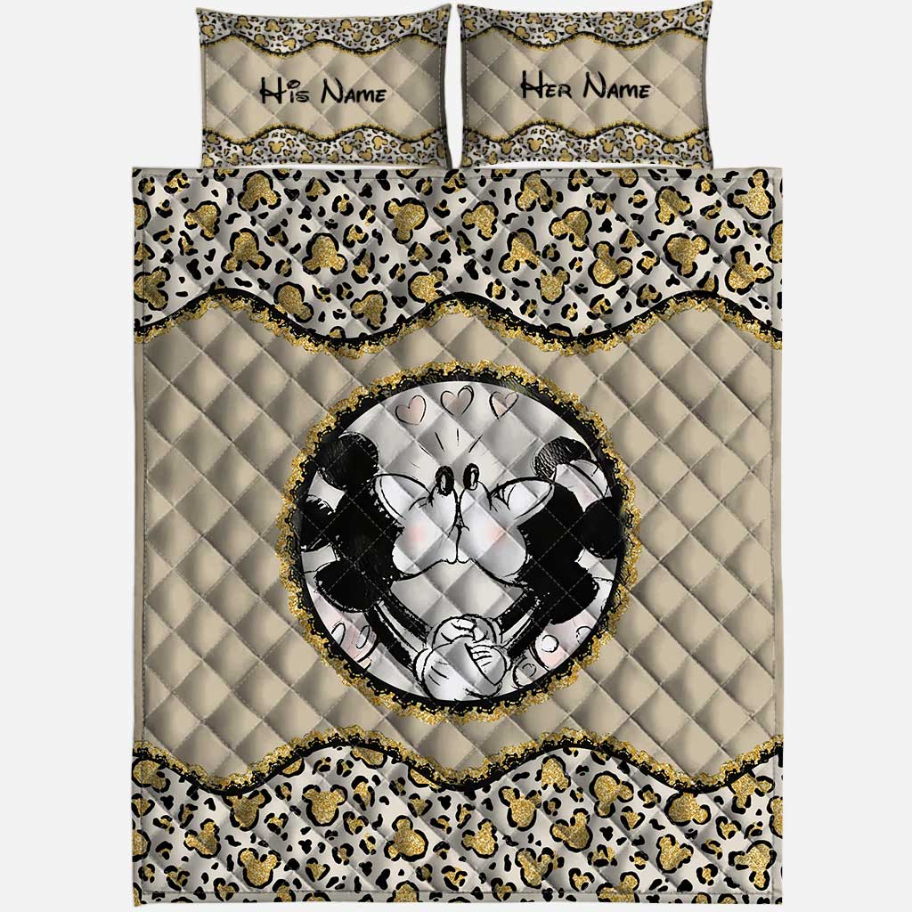 Personalized Couple Mouse Quilt Set Custom Names Gift Quilt Set GradoCreations
