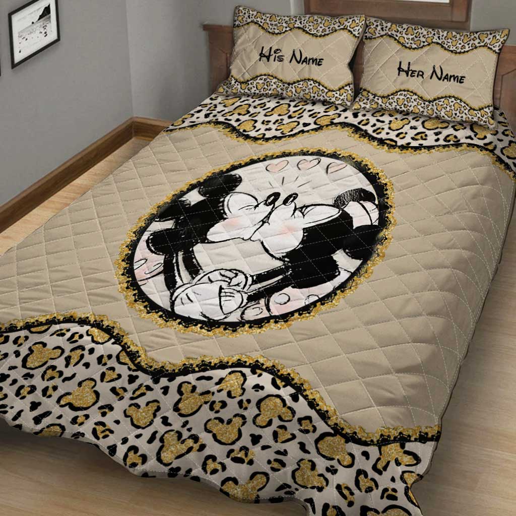 Personalized Couple Mouse Quilt Set Custom Names Gift Quilt Set GradoCreations