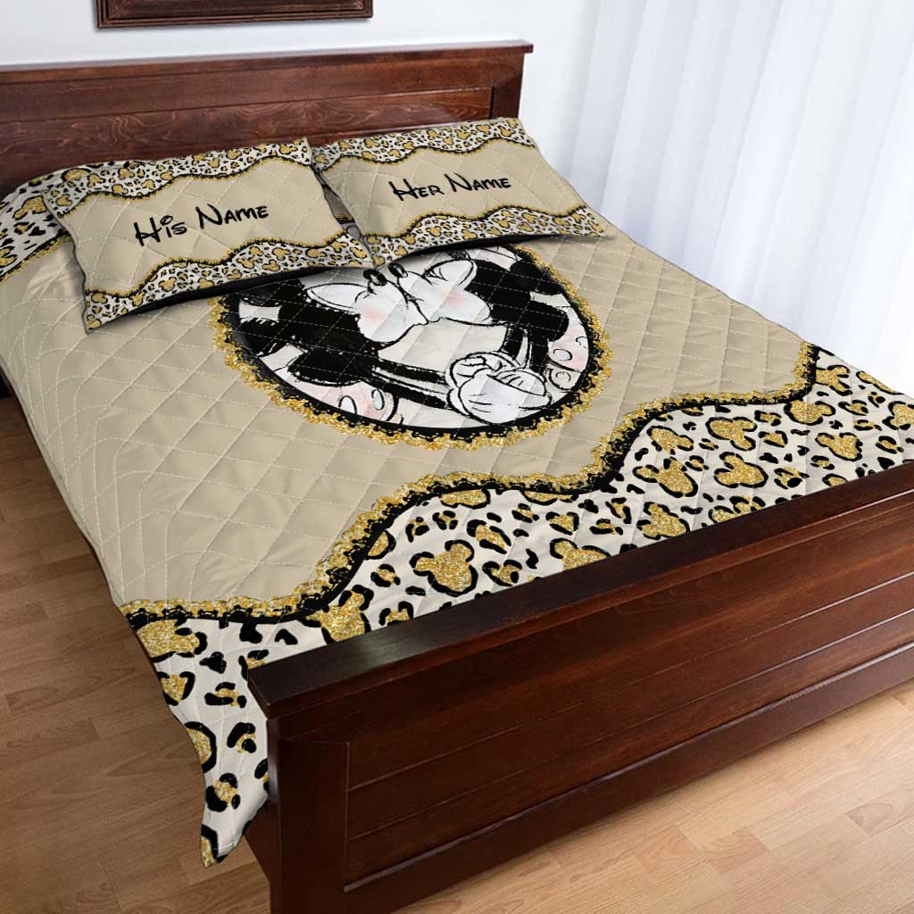 Personalized Couple Mouse Quilt Set Custom Names Gift Quilt Set GradoCreations