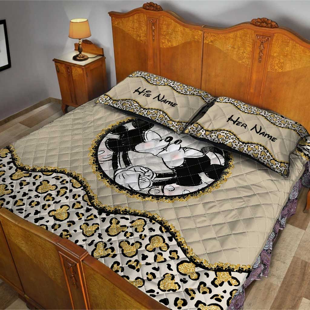 Personalized Couple Mouse Quilt Set Custom Names Gift Quilt Set GradoCreations