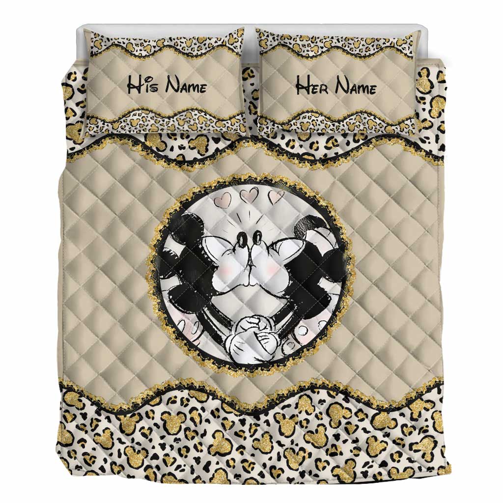 Personalized Couple Mouse Quilt Set Custom Names Gift Quilt Set GradoCreations